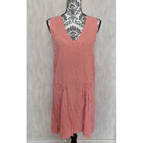 Robe Jolie Jolie Petite Mendigote Taille 38/ M Zigzag Rouge Blanc Viscose