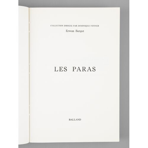 Les Paras [ Livre Dédicacé Par L'auteur ]