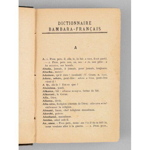 Dictionnaire Bambara-Francais Et Francais-Bambara