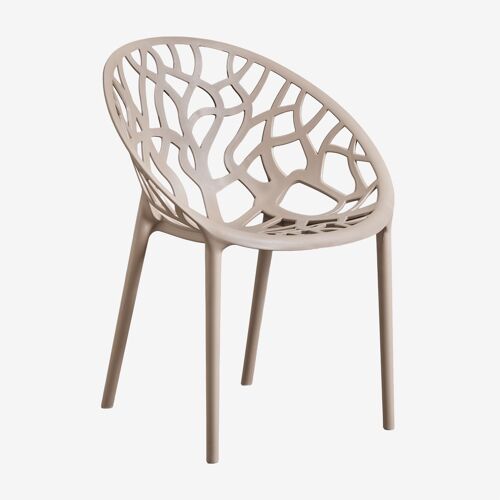 Chaise De Jardin Empilable En Polypropylène Ores Moka Brown