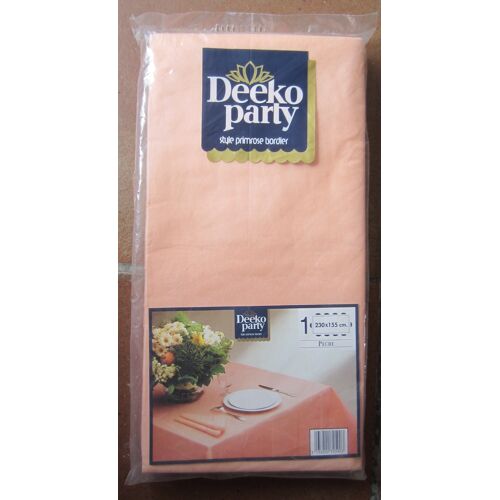 Nappe En Papier Intraversable 230 X 155 Cm Couleur Pêche Réutilisable Deeko Party Neuve Sous Plastique Vintage