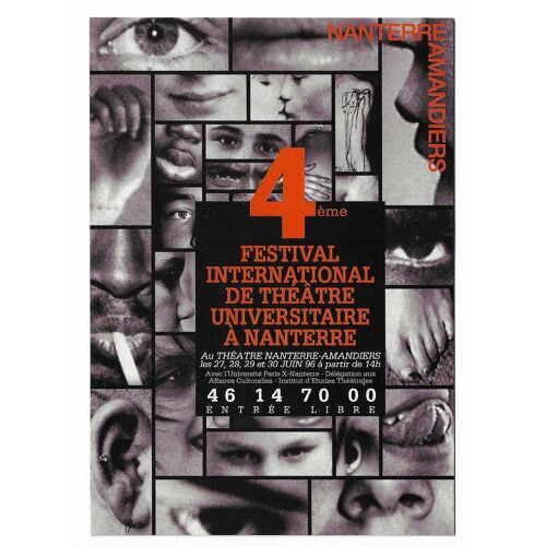 Carte De Collection Nanterre Amandiers , 4ème Festival International De Théâtre Universitaire À Nanterre
