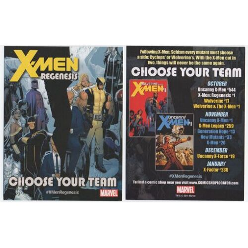 Marvel Comics X-Men Regenesis (Chris Bachalo) Jumbo Promo Card (2011)