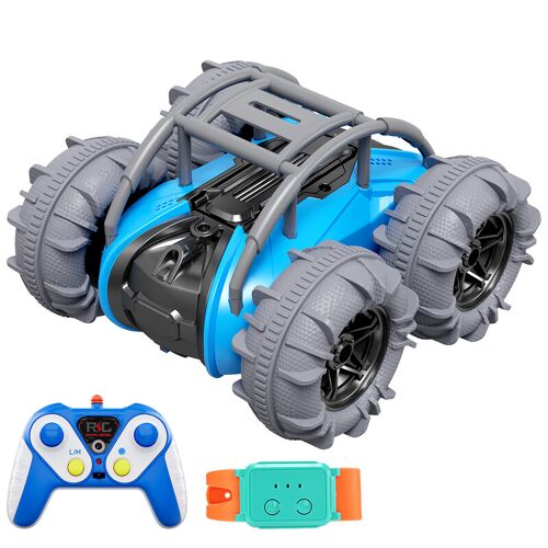 TOKKY QX012 Voiture jouet radiocommandée, contrôle par gestes + télécommande traditionnelle, propulsion 4 roues, terre et sable, rotation 360° et étanche