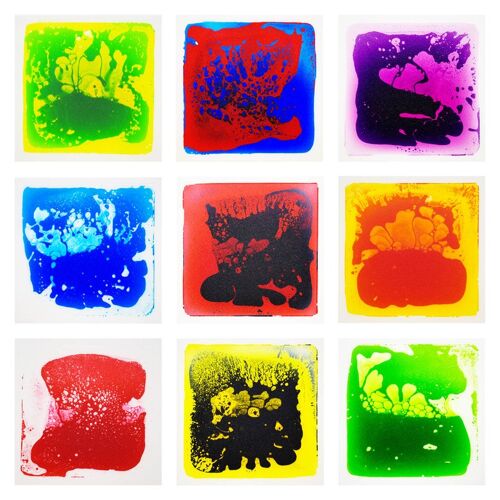 Art3d Lot de 9 dalles de sol sensorielles liquides - Tapis de jeu interactif aux couleurs cosmiques pour enfants, sol de danse pour maternelle, dalles décoratives antidérapantes, sûr et respectueux de l'environnement