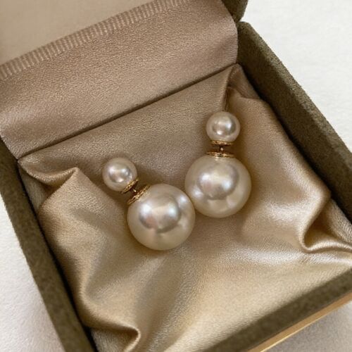 Boucles D'oreilles Voxorai Australiennes Classiques À Double Perle Blanche (Style Double), Puces D'oreilles, Boucles D'oreilles Pendantes, Bijou De Luxe Haut De Gamme, Nouveau Produit Tendance. 6mm¿14mm
