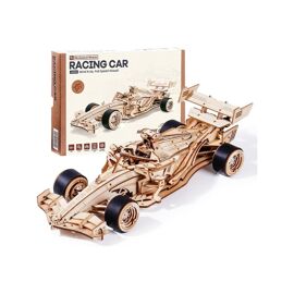 Robotime ROKR Puzzle 3D en bois Voiture de course - 29 x 7,6 x 10,5 cm - 1 Pièce, décoration à la maison, décoration d¿étagère,Cadeaux artisanaux pour adultes et adolescents,Jouets éducatifs