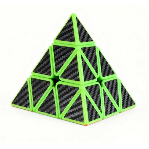 Pyraminx 3 x 3 Puzzle pyramide en fibre de carbone - Noir/vert