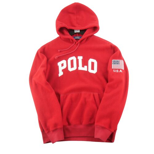 Reconditionné - Pull Polaire Homme Usa Flag Rouge - Taille M - Homme - Rouge