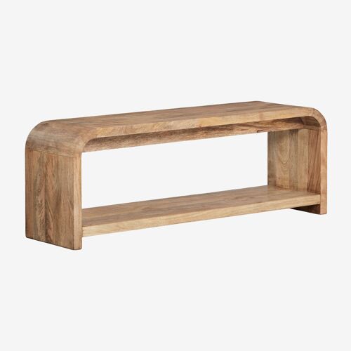 Meuble TV 120x35 cm en bois de manguier Shelby Bois de Mangue