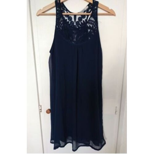 Robe Stradivarius Sans Manche Marine T36