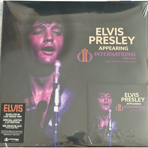 Elvis Presley Appearing International Hotel Las Vegas 21 Aout 1969 Show De Minuit 2 Lps Vinyls Noir Et Cd Étui Cartonné 19 Titres Soundboard Sticker Édition Très Limitée 300 Ex Sous Blister Très Rare