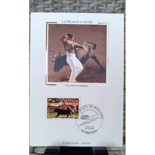 Timbre La Course Landaise - La France À Vivre. Fdc Carte Premier Jour 26/03/2004. Yt N°3653