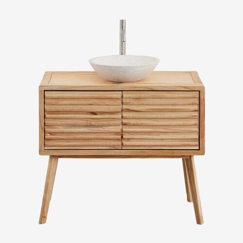 Ensemble de meuble de salle de bain en bois Deleyna