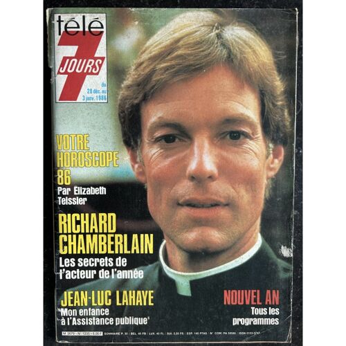 Télé 7 Jours 1335 28 Décembre Au 3 Janvier 1986 Cover Richard Chamberlain Jean-Luc Lahaye