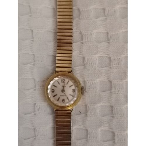 Montre Femme Yema Avec Remontoir, Lunette Plaquée Or 10 Microns, Antichoc, Avec Fermoir, En Fonctionnement