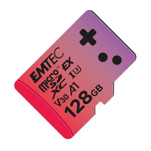 EMTEC Express Gaming - Carte mémoire flash - 128 Go - A1 / Video Class V30 / UHS-I U3 - microSDXC UHS-I U3