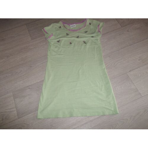 Chemise De Nuit Etam Verte Et Décos Fleurs Taille 36 Tbe