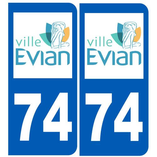 Immatriculation Evian 74 - Sticker/Autocollant