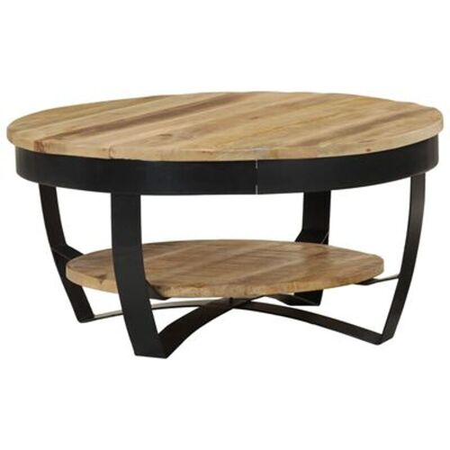 vidaXL Table Basse 65 x 32 cm en Bois de Manguier Massif Bru