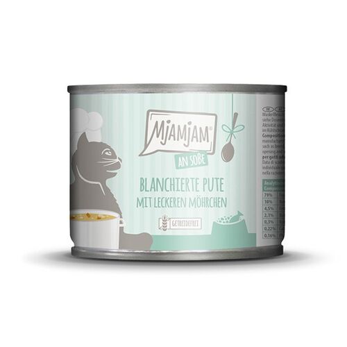 Mjamjam Nourriture Pour Chat À La Dinde Blanchie Et Carottes En Sauce - 185 G