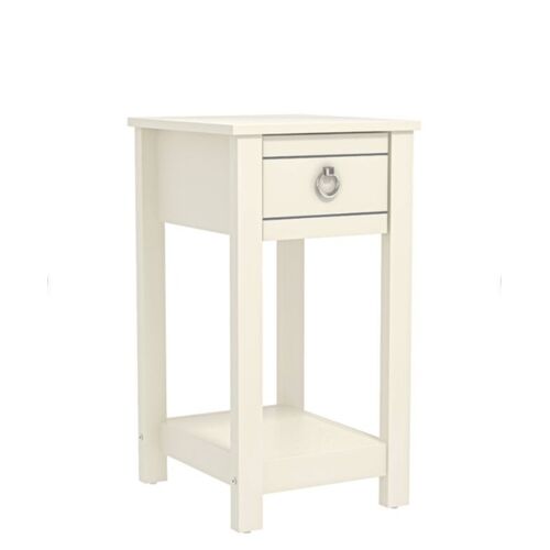 Galano Laurel Table de chevet à 1 tiroir beige - L 32 x I 35 x H 59,5 cm