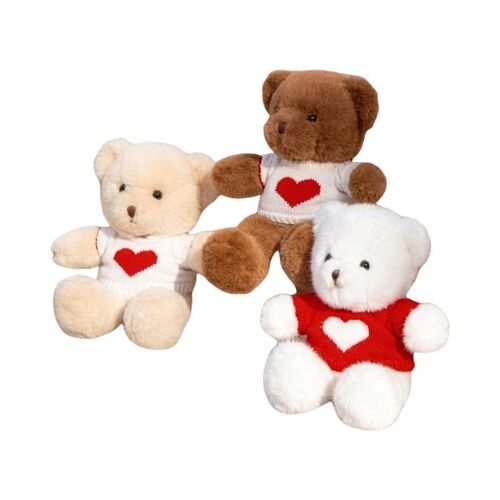 Peluche ours en couple avec pull d'amour 30 cm (Sélection aléatoire)