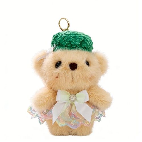 Jouet en peluche QD SD, casquette beret verte, porte-clés, 17 cm