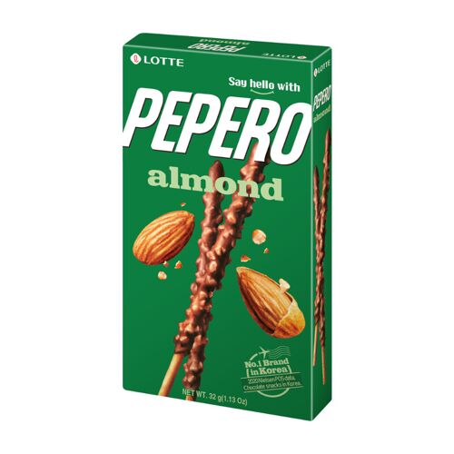 Lotte Pepero Bâtonnets De Biscuit Enrobés De Chocolat Aux Amandes - 32 G