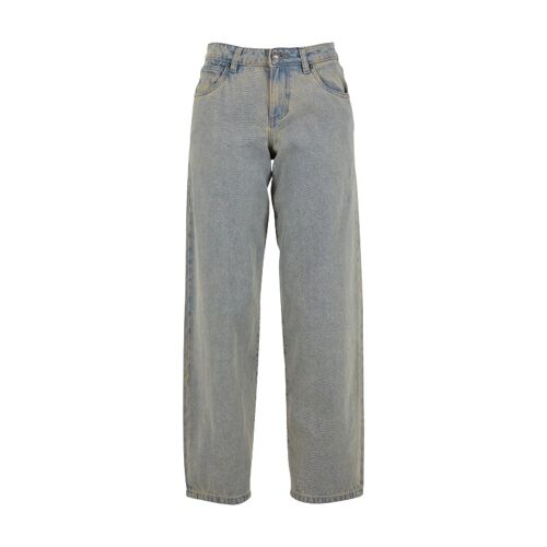 Jean Femme Taille Mi-Haute Style Années 90 Lavage Délavé Bleu Clair Taille 29