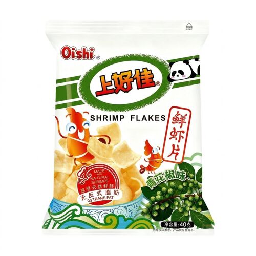 Oishi Chips De Crevettes Au Poivre De Sichuan - 40 G