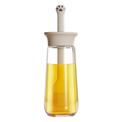 Maxcook Distributeur D'huile 280ml / 9,47oz Avec Brosse - Bouteille En Verre À Huile Pour Cuisine Avec Brosse À Badigeonner En Silicone Résistant À La Chaleur