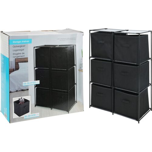 Ensemble de Meubles de Rangement Modulaires à Compartiments et Étagères, Facile à Déplacer, 30 x 30 cm par Caisson, Lot de 6
