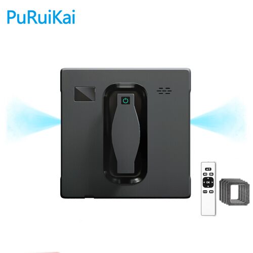 Robot Lave-Vitres PuRuiKai avec Double Pulvérisation d¿Eau, Mémoire Intelligente, Aspiration Haute Puissance et Capteur Laser pour Vitres et Murs à Domicile