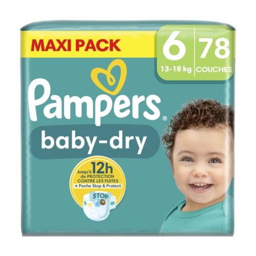 Pampers Baby-Dry Maxi Pack, Taille 6, 78 Couches