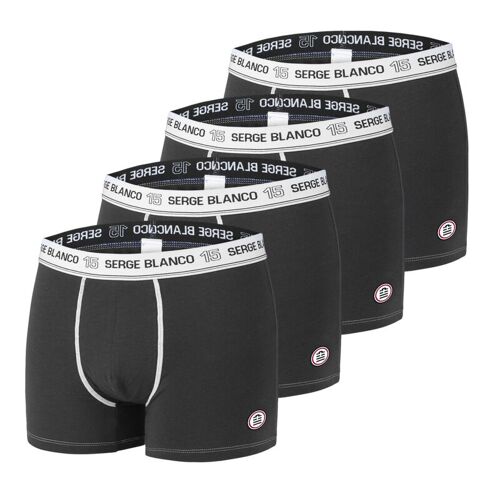Serge Blanco Lot De 4 Boxers Pour Homme Noir/Blanc - Taille M