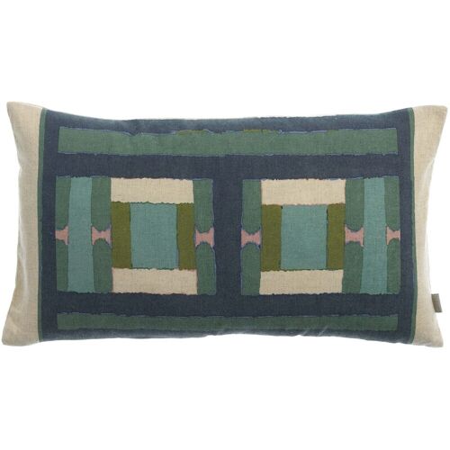 HOUSSE DE COUSSIN IMPRIMEE TAHO VERT DE GRIS