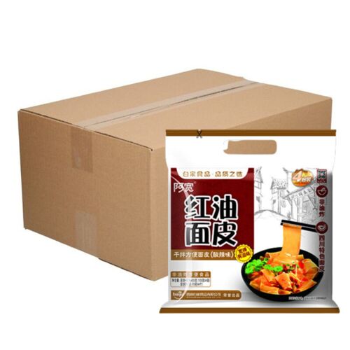 Bai Jia A Kuan Feuilles De Nouilles À L¿Huile Pimentée Saveur Aigre-Piquante - 4 X 12 X 460 G