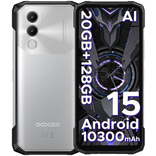 DOOGEE Blade 20, smartphone robuste Android 15, batterie 10300 mAh, écran 6,6 pouces HD+ IPS 90 Hz, 20 Go RAM + 128 Go ROM, appareil photo IA 16 MP, triple SIM, débloqué