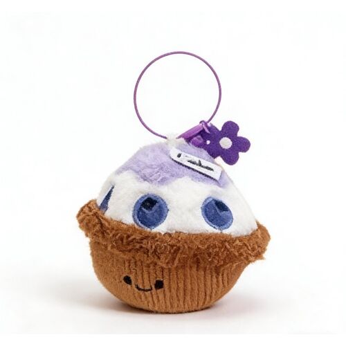 Pendentif en peluche motif tarte aux ?ufs, bleu, 11 cm
