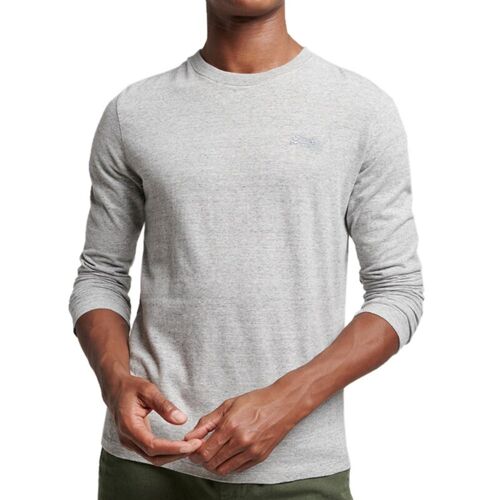 Superdry T-Shirt À Manches Longues Avec Logo Vintage, Gris Glacier - Taille M