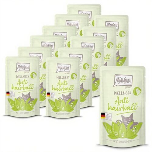 Mjamjam - Nourriture Pour Chat - Bien-Être - Anti-Boules De Poils - Poulet 125 G X 12