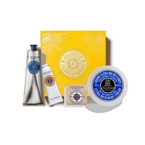 L'occitane Coffret Cadeau Corps Au Beurre De Karité - Crème Mains 150 Ml, Crème Corps 200 Ml, Crème Pieds 30 Ml Et Savon 50 G 