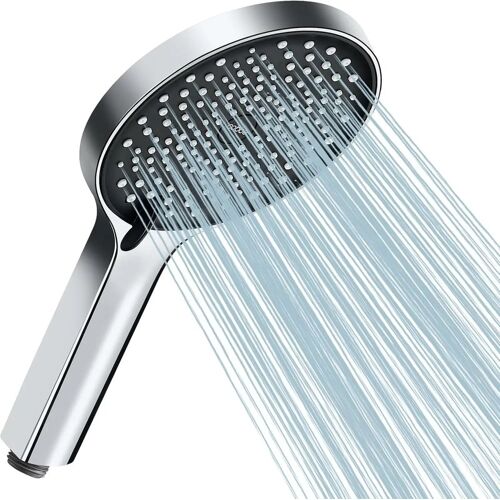 Cobbe Douchette Économiseur d'Eau, Grande Douchette Pluie avec 3 Modes de Jet, Boost de Pression, Noir/Chrome