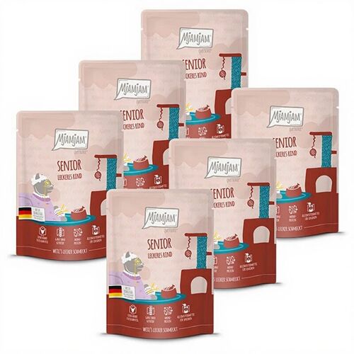Mjamjam - Aliment Pour Chat - Quetschie - Senior - B?Uf Savoureux - 6 X 300 G