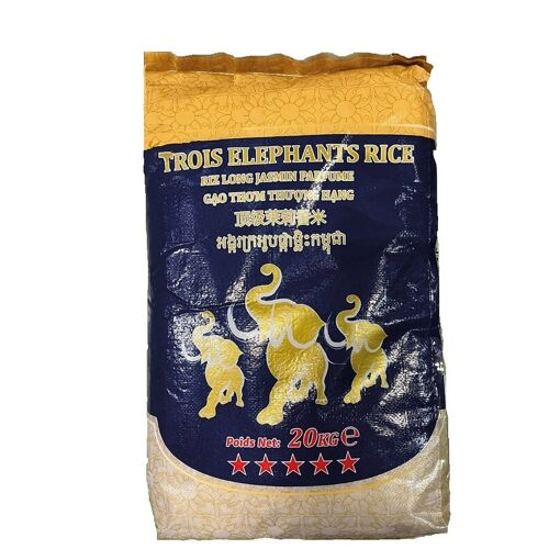 Sawat-D Trois Elephants Riz Au Jasmin - 20 Kg