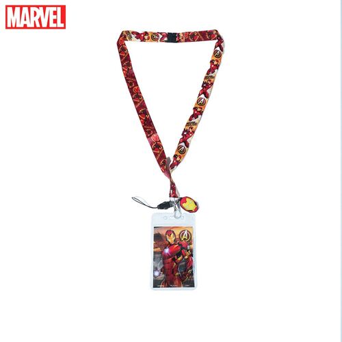 Porte-Carte Et Tour De Cou Marvel Iron Man Officiel ¿ Accessoire Inspiré Des Films Iron Man, Idéal Pour Cartes Et Badges, Idée Cadeau