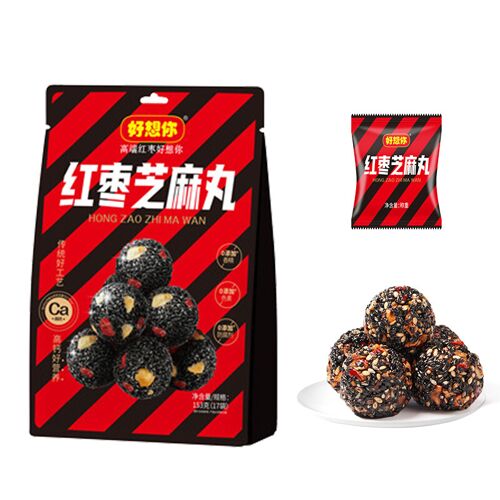 Boulettes De Dattes Rouges Et De Sésame Noir Haoxiangni 153g