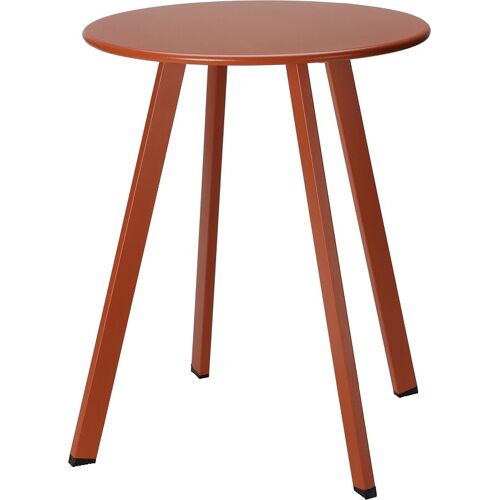 AMBIANCE Table d'appoint ronde en métal marron - Ø 40 cm x H 49 cm