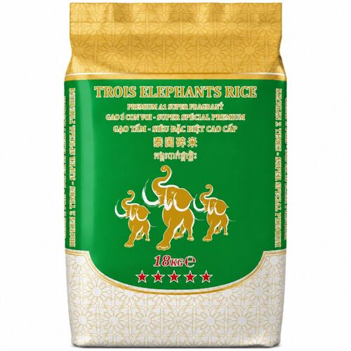 Trois Éléphants Brisures De Riz Parfumé Cassé 2 Fois - 18 Kg
